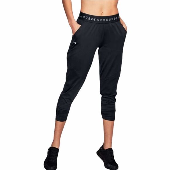 Ladies Under Armour Black Cropped Sports Pants M - Picture 2 of 13